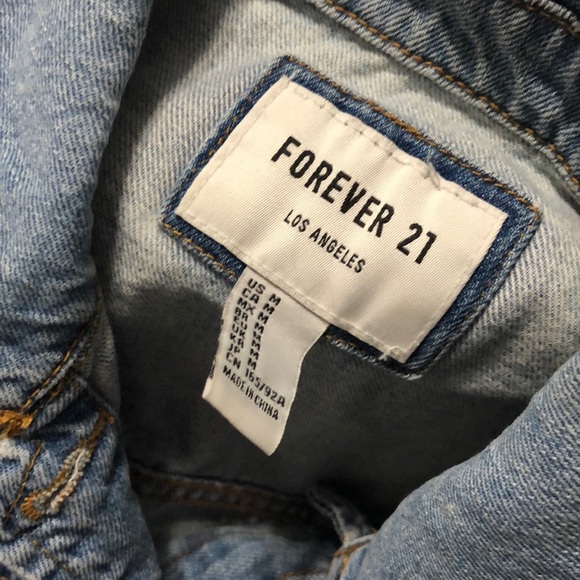 FOREVER 21 Distressed Denim Jacket Light-wash Blue - Picture 11 of 11